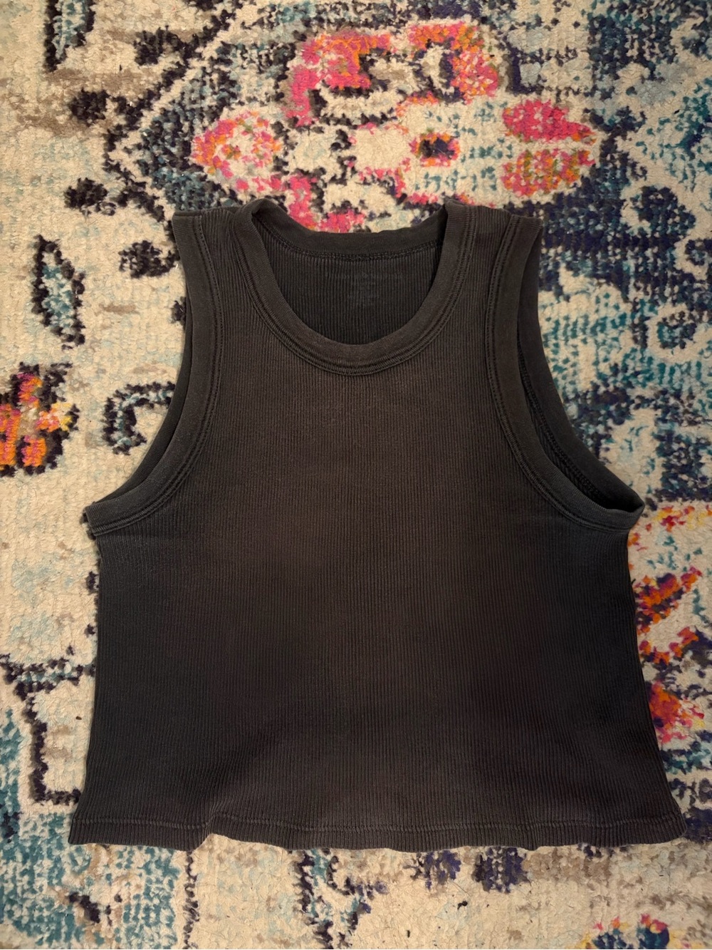 Brandy Melville Black Connor Ribbed Crop Tank